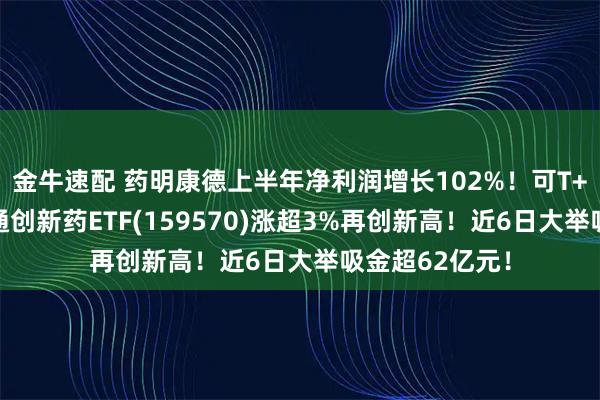 金牛速配 药明康德上半年净利润增长102%!可T+0交易的港股通创新药ETF(159570)涨超3%再创新高!近6日大举吸金超62亿元!
