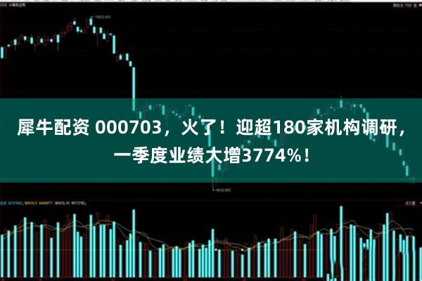 犀牛配资 000703，火了！迎超180家机构调研，一季度业绩大增3774%！